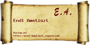 Endl Ametiszt névjegykártya